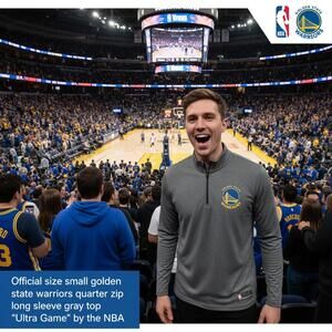 Official Golden State Warriors Gray Quarter Zip Long Sleeve